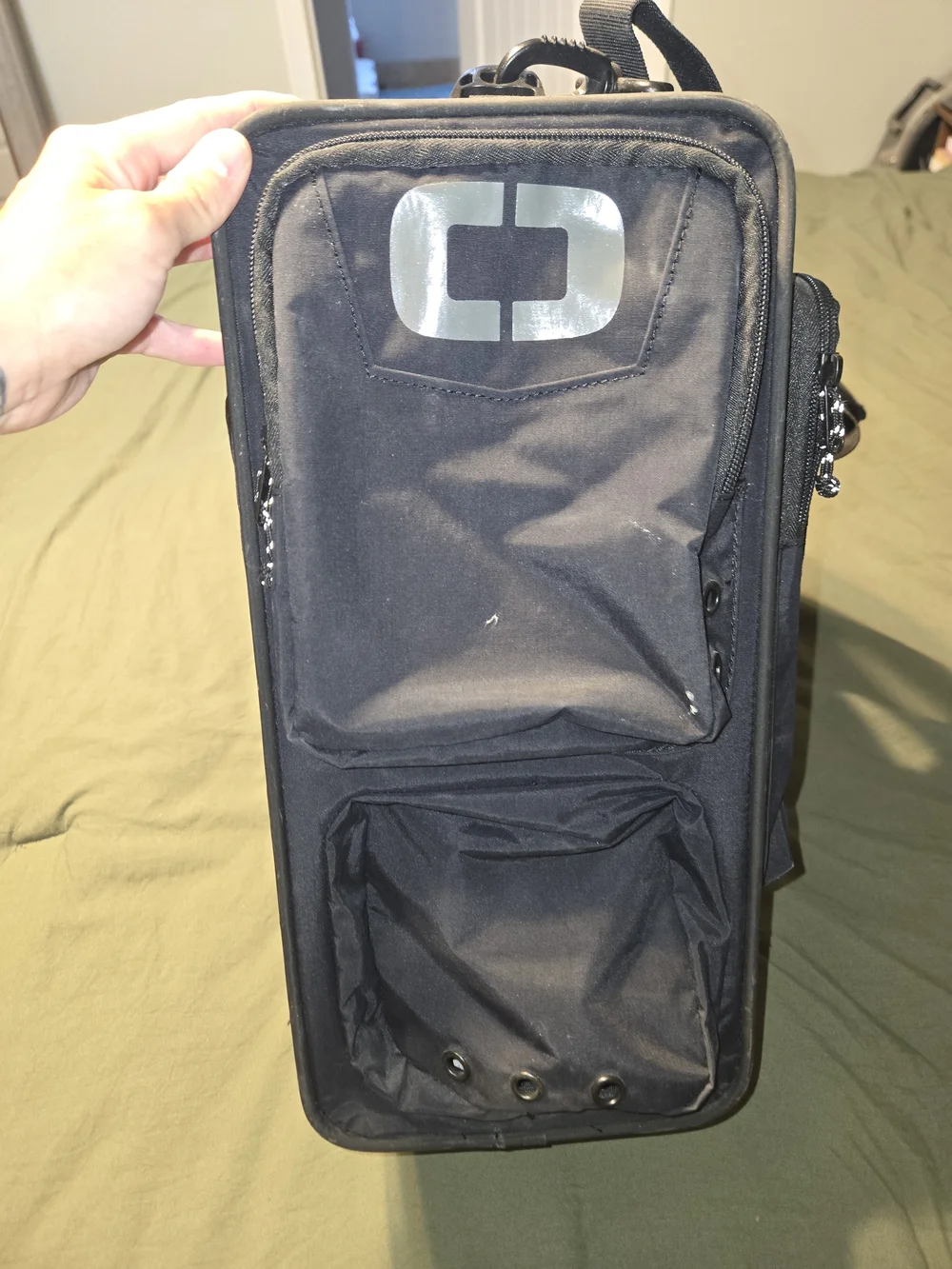 OGIO Black Locker Bag with UNS WorkReady Logo and Yellow Accent
